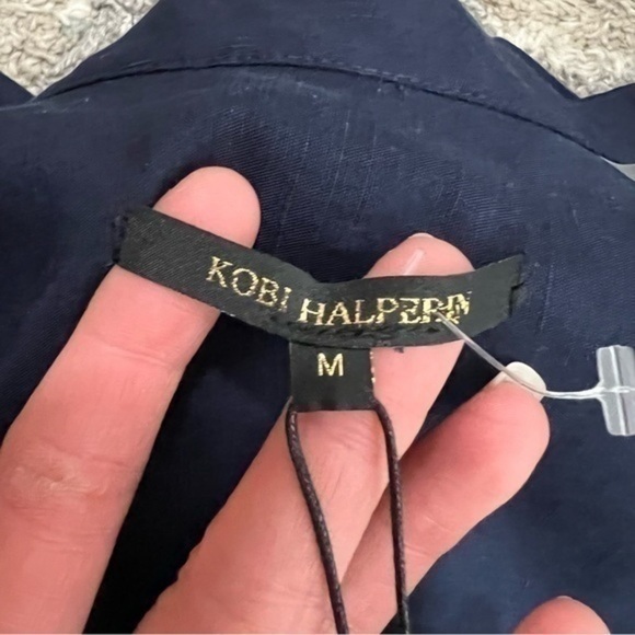 Kobi Halperin Button Starr Jacket Womens Navy Military tencel size medium - Picture 8 of 10